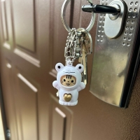 Breloc figurina cu schimbare a fetei, Cartoon Face, 4 cm, alb, Vivo FIGURINA-WHITE